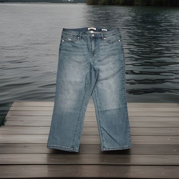 Nine West Chrystie Capri Jeans 10 (32x22) Blue High Mid Denim Stretch Womens - Picture 10 of 11